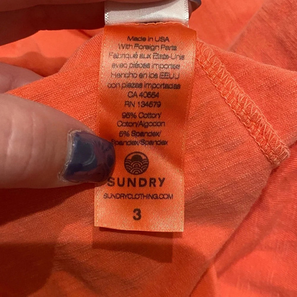 Sundry Tiered Ruffle Sleeve Dress Pigment Cherry 16354 - Picture 9 of 11